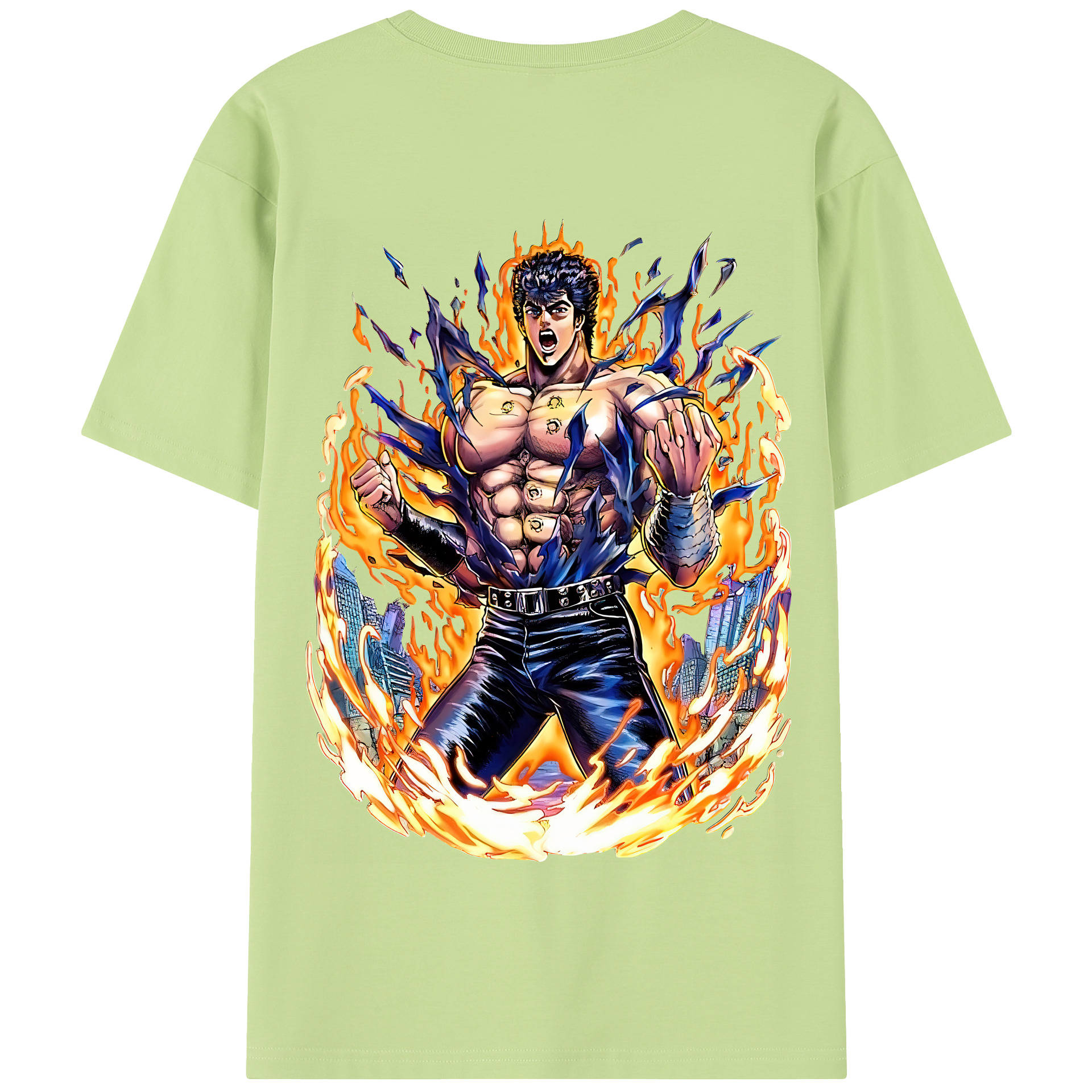 （画像用） 北斗の拳 Fist of the North Star 綿100％半袖Tシャツ（背面プリント）